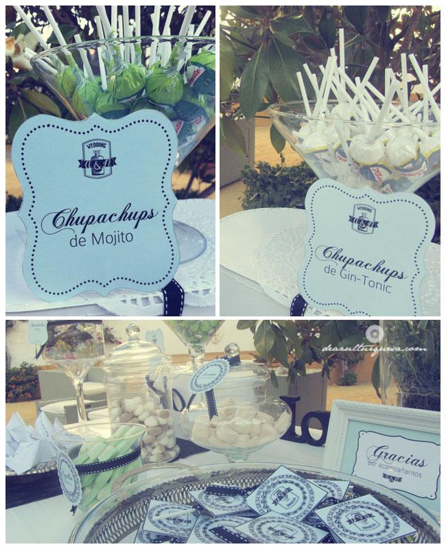 chupachups de mojito y gin tonic