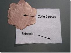 Corte cinco pétalas no tecido