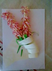 Tarjeta con flores de papel