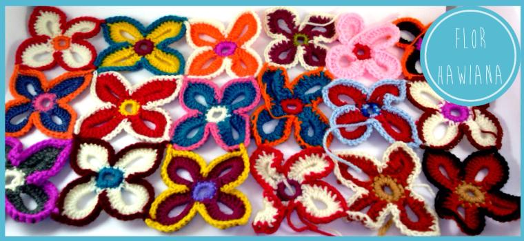 Flores hawaianas de ganchillo adorables