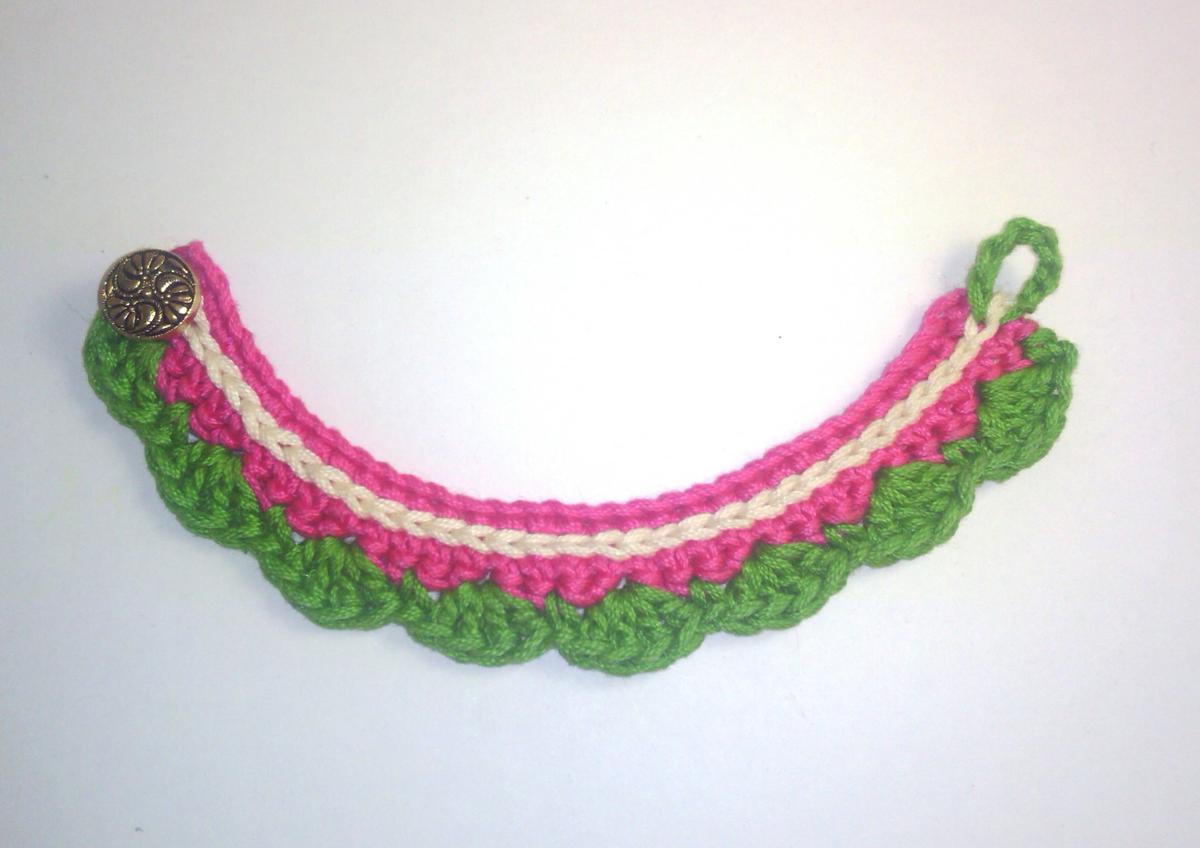 pulsera-ganchillo-adoraideas-verde-rosa