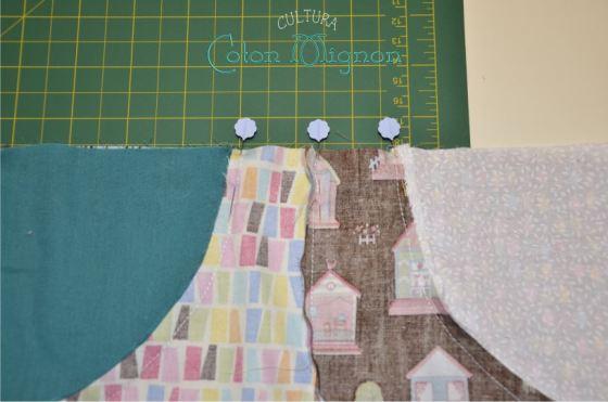 1 Unión de piezas horizontales Quilt Dando Vueltas CuturaCotonMignon