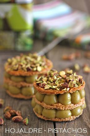 Hojaldre con crema de pistachos