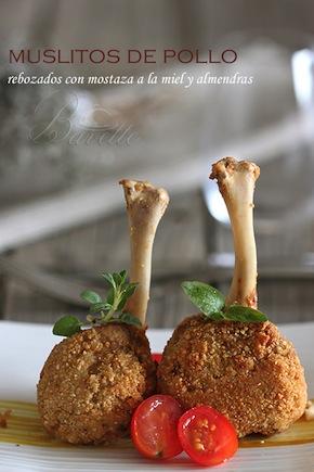 Pollo rebozado con mostaza y almendra