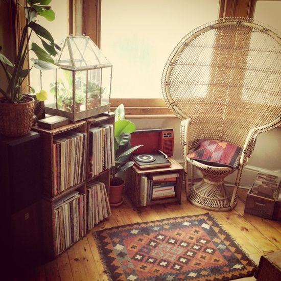 rincón con textiles navajo