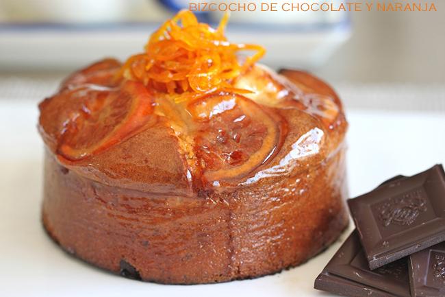 Bizcocho de naranja y chocolate