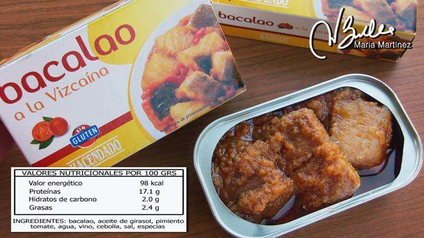 Conservas aptas Dukan en Mercadona: Bacalao a la vizcaina