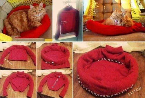 Recuerdo Chicle bronce Cómo hacer una cama para tu perro o gato con un jersey | Mascotas