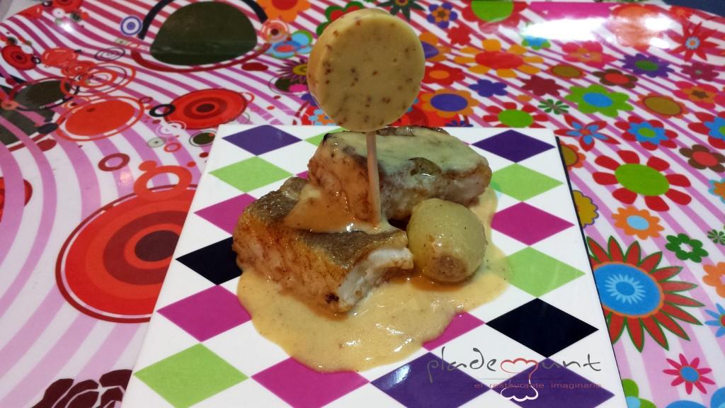 #bacalao a la miel y piruleta de mostaza