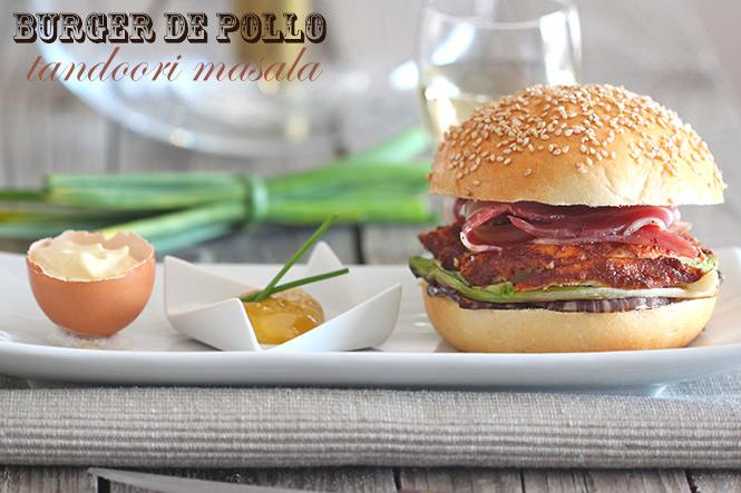 Burger de pollo tandoori masala