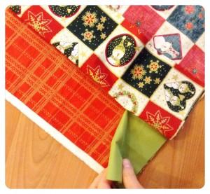 Forma de posicionar las telas antes de coser (Modelo de Dos Paneles)