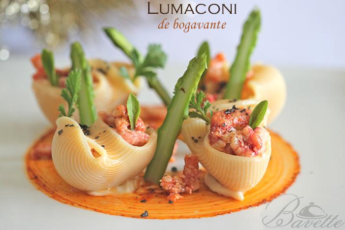 Lumaconi de bogavante y espárragos trigueros