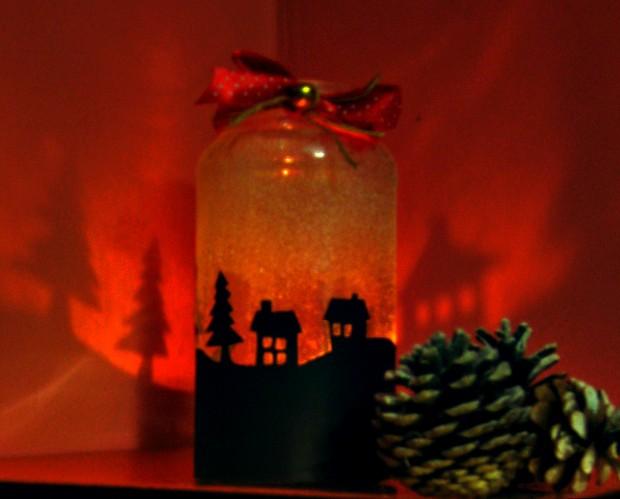 Transforma un frasco en un portavelas para Navidad