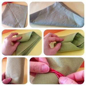 Doblar Servilletas y atar con listón