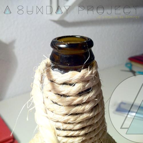 decorar botella cuerda pasos