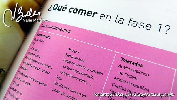 Condimentos permitidos dieta Dukan (desde Ataque)