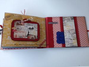 Desplegable mini album y bolsillo lateral.