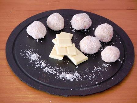 trufas de chocolate blanco