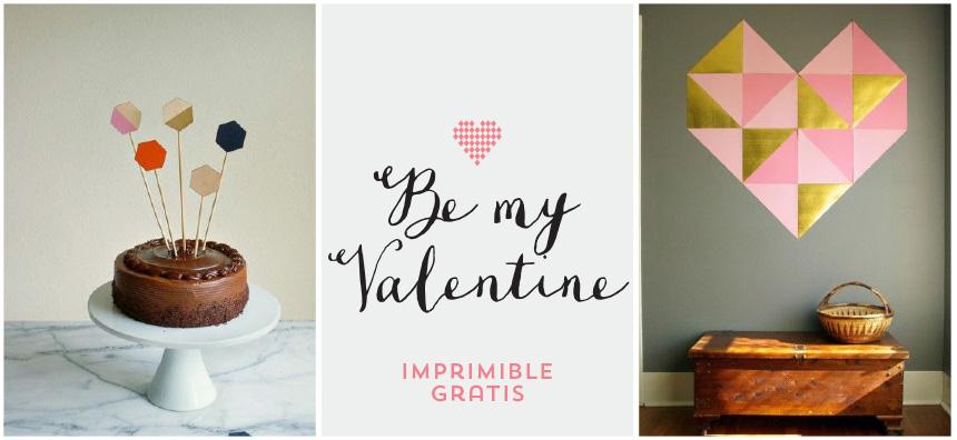 Be my Valentine free printable by The Visual Corner