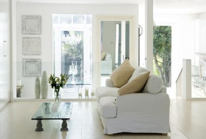 Bright white London house