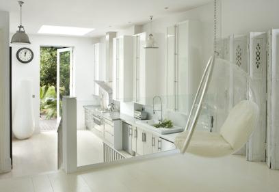 Bright white London house