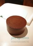 Ganache the 7 inch round cake. Hot knife and ice the 7 inch round cake as you usually would