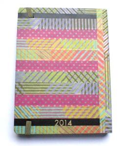 Parte trasera de la Agenda 2014, forrada con Washi Tape