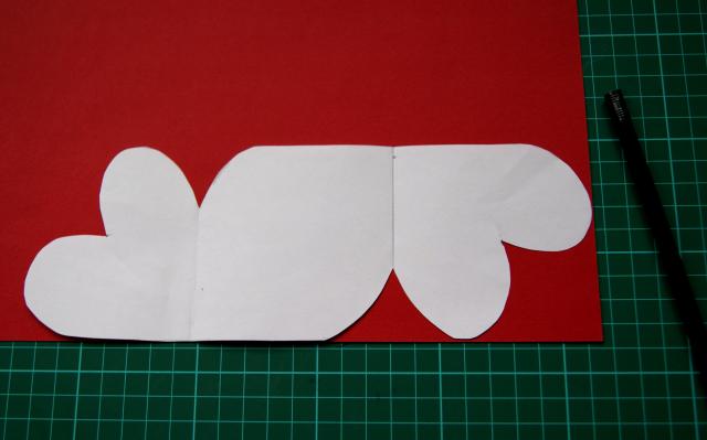 tarjeta de corazones calca rojo