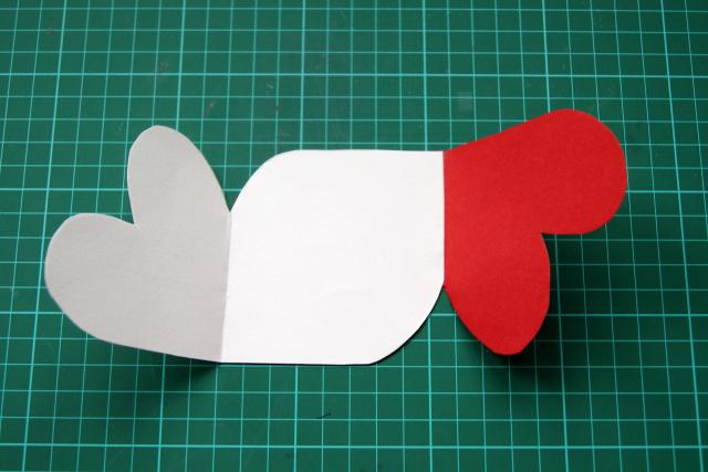 tarjeta de corazones doblar solapas