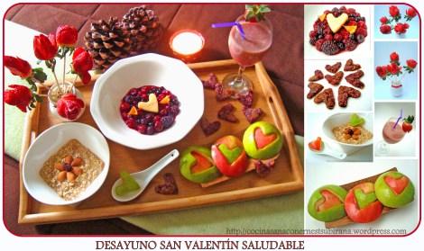 collage desayuno San Valentín