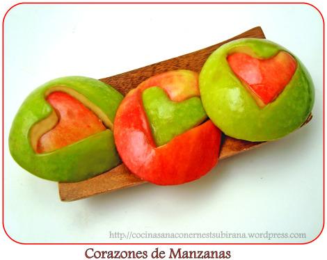 corazones de manzanas