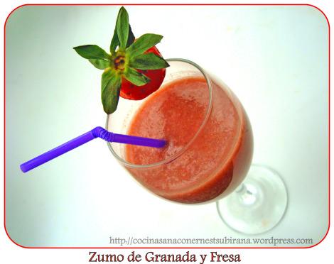 Zumo de granada y fresa 2