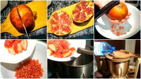 zumo de granada y fresa