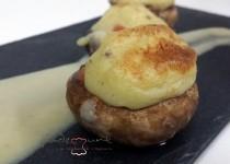 #champiñones rellenos en tres texturas