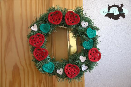 corona navidad ganchillo