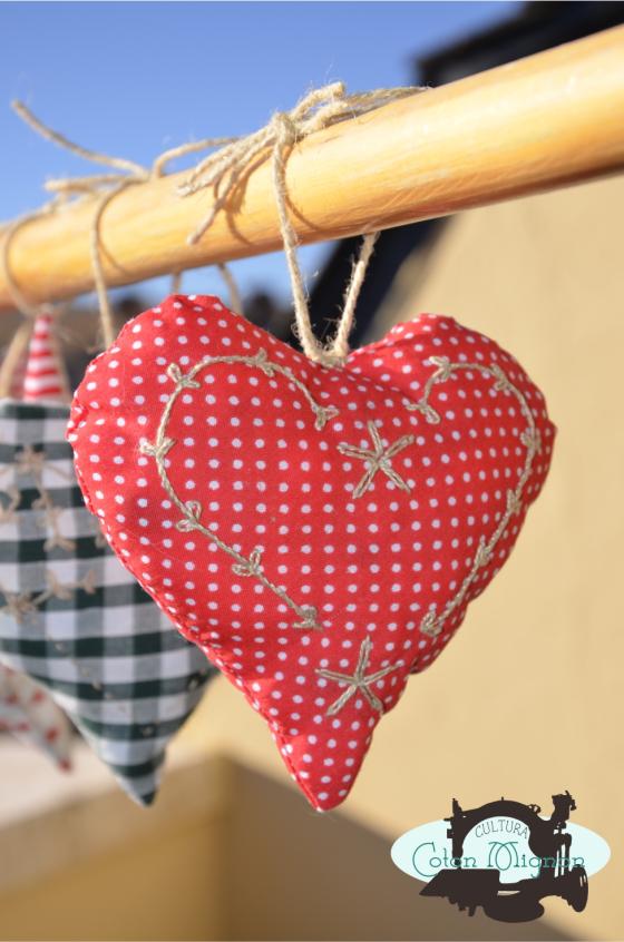 corazon tela navidad cultura coton mignon