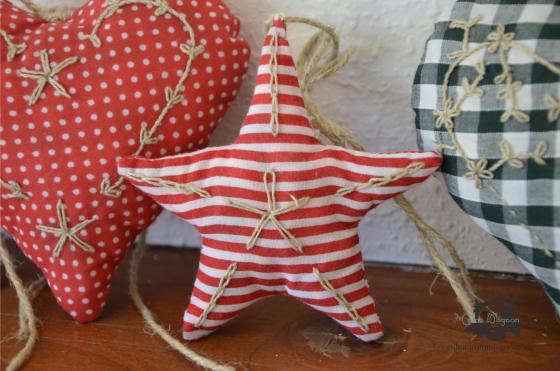 estrellita adorno tela navidad