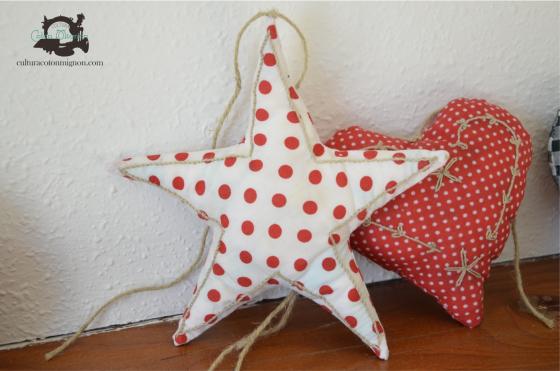 estrella de tela navidad