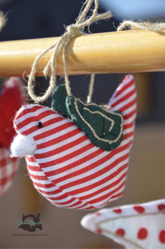 pajarito tela navidad