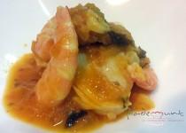 #pollo con langostinos. Mar y montaña