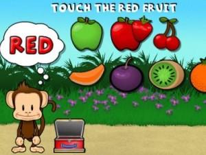 Tocar frutas según el color que el mono te indique