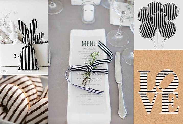 Fiesta con rayas en blanco y negro