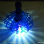 lamp made recycling two plastic bottles. Lámpara hecha reciclando un par de botellas de plástico solan de cabras