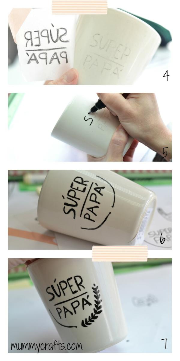 Decorar una taza con rotuladores para cerámica paso a paso