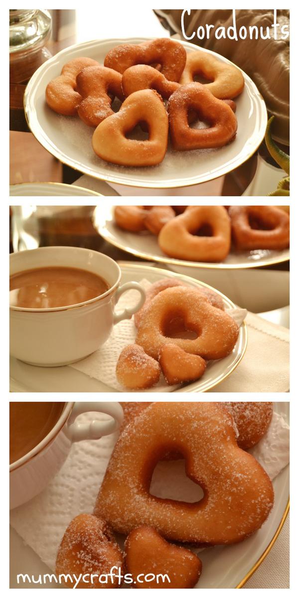Dónuts en forma de corazón, coradonuts