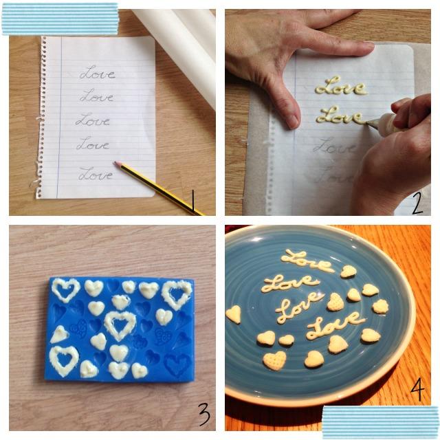 como escribir con chocolate blanco