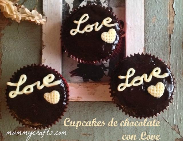 Cupcakes de chocolate románticos