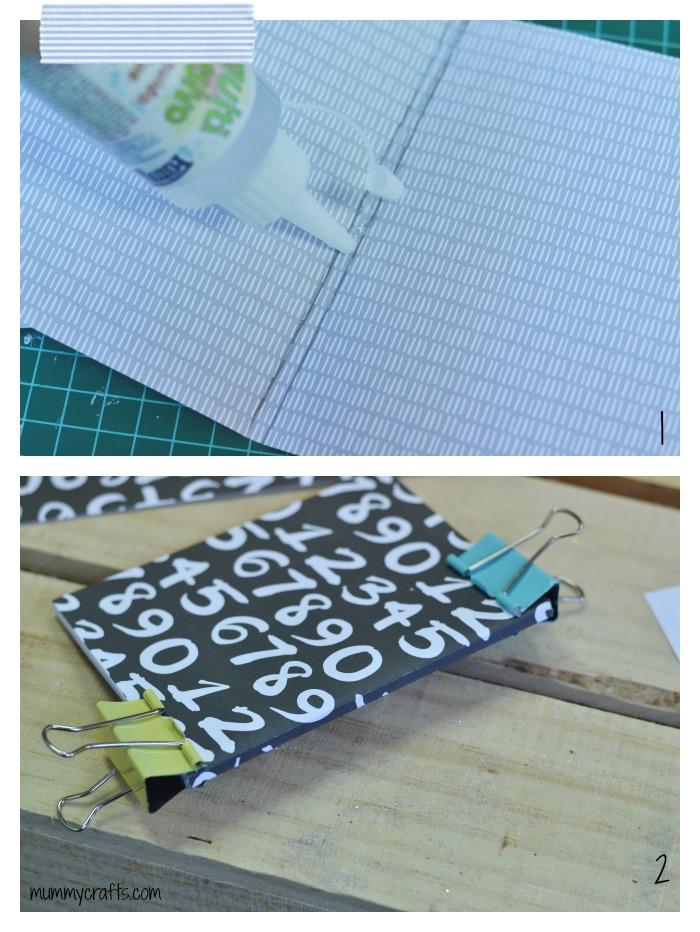 encuadernación, como pegar las tapas a la libreta