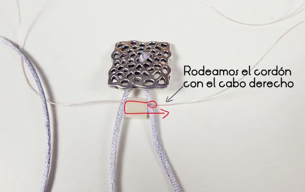 Ponemos la primera tila en el cordón gris