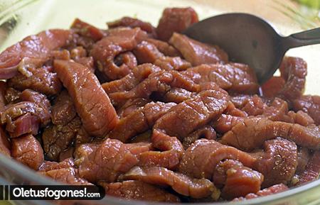 Ternera con bambú y setas